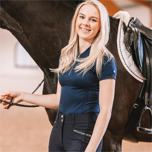 2026 Mountain Horse Womens Motion Short Sleeve 460306372 - Navy